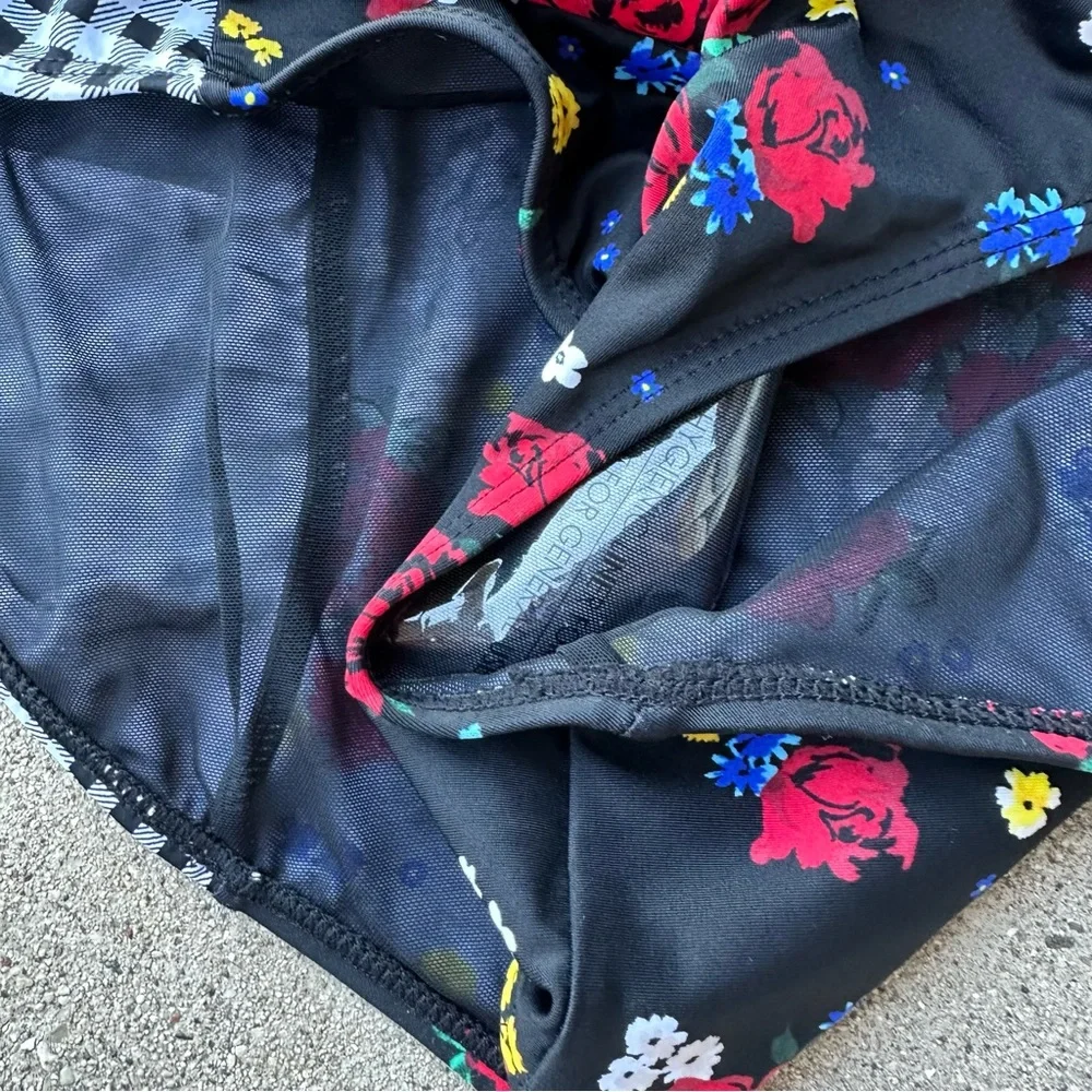 Torrid Black Floral and Gingham Swim Bottoms - Picture 3 of 4